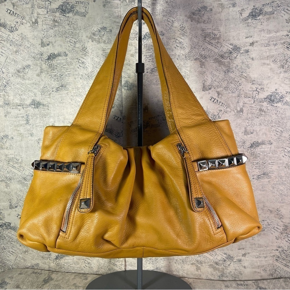 b. makowsky orange leather bag